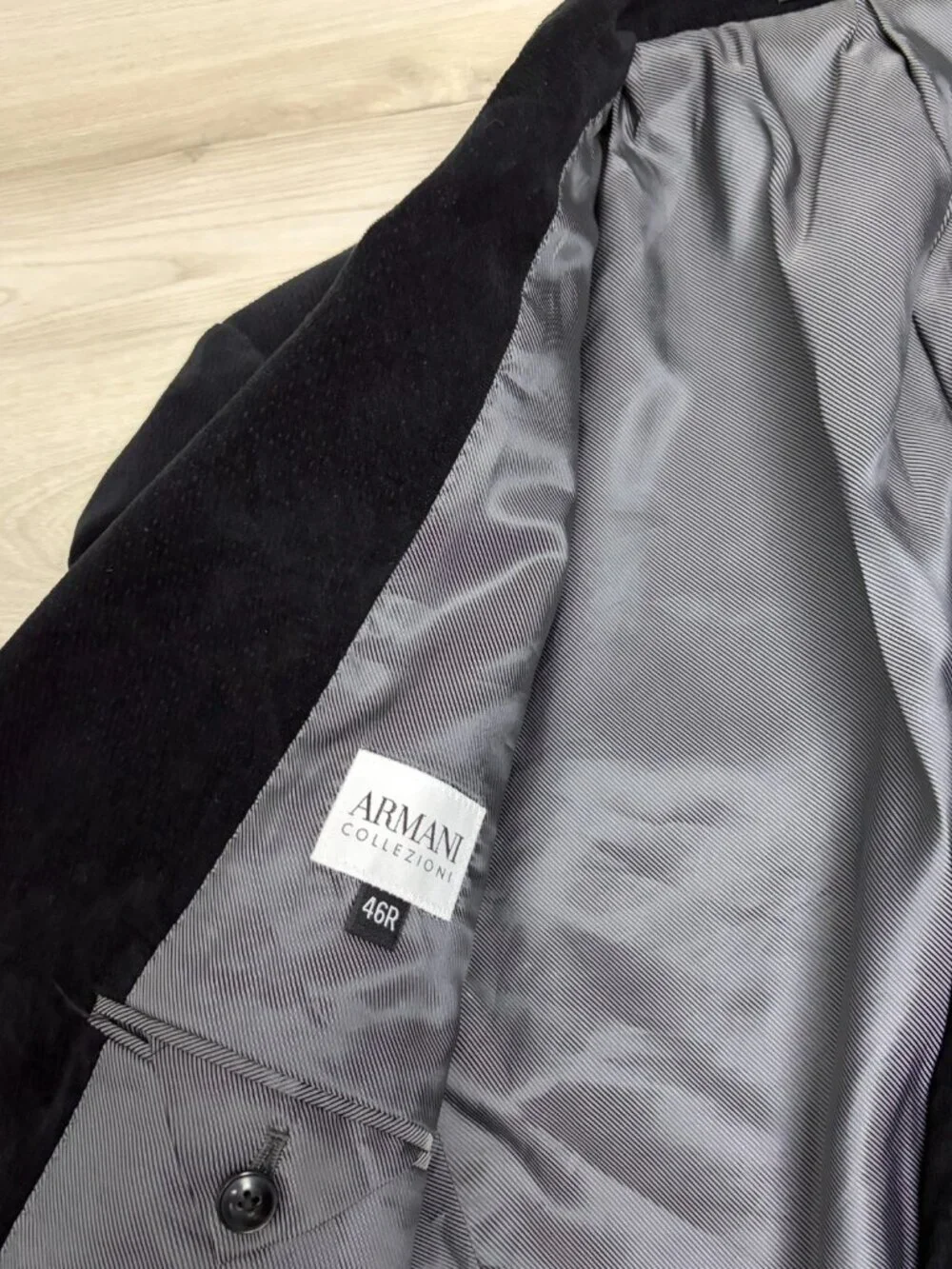 ARMANI COLLEZIONI Black Luxury Designer Business Casual Blazer Jacket Mens 46R